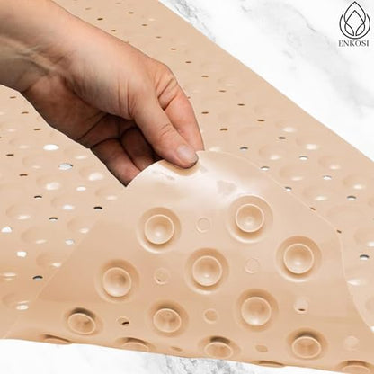 Bath Mat - Large Non Slip Bathtub & Shower Mat - Extra Long. 40 x 16 Inch Bathroom Mats for Tub Nonslip Anti Slip Bathmats (40x16 Beige 1-Pack) - color: Beige Opaque