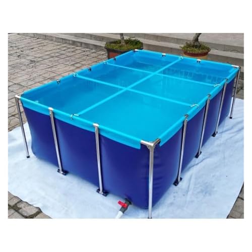 Portable Above Ground Canvas Fish Pond, Temporary Aquaculture Holding Tank for Koi & Turtles, Indoor/Outdoor Water Garden (3m x 1m x 0.7m) - size: 3*1*0.7m