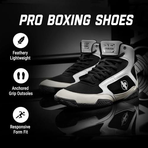 Hayabusa Pro Boxing Lightweight Shoes | Boxing Shoes for Men and Women, Wrestling Shoes, Boxing Boots, Cross Training Shoes, Boxing Shoes Women,Boxing Training Shoes - color: White, size: 7.5 Women/6 Men
