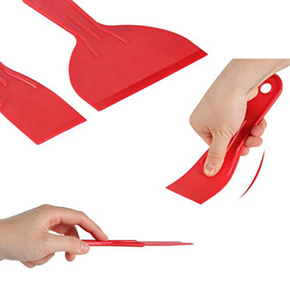 Bates 6 Pack Plastic Putty Knife Set - Paint Scraper, Spackle Tool, Spreader - color: Red, size: 1.5, 2, 3, 4, 5, 6 Inches, 6 Pack