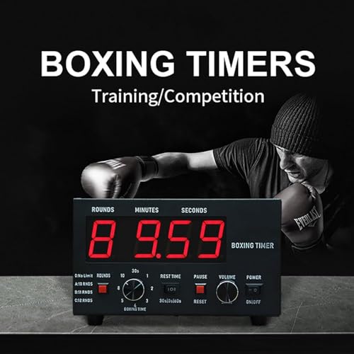 Professional Boxing Interval Timer with LED Display - Customizable 1-12 Challenge Rounds, Adjustable Buzzer, 30s-10min Workout Durations & 0/30/60s Rest Settings for Gymnastics(Blue) - color: Blue