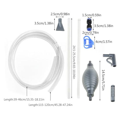Aquarium Siphon Water Changer Kit, Manual Pump Starter Gravel Washer with Control, Fish Tank Maintenance Tool for Betta and Small Tanks