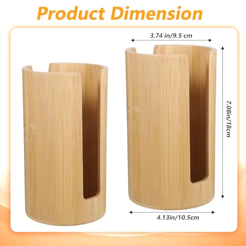 2Pcs Mason Jar Lid Organizer, Bamboo Vertical Storage Holder, Mason Jar Accessories, Bamboo Storage Holder for Home Kitchen Organization & Tumbler Lids (Wide Mouth)
