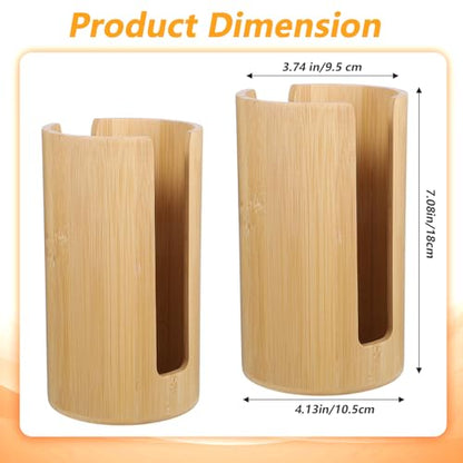 2Pcs Mason Jar Lid Organizer, Bamboo Vertical Storage Holder, Mason Jar Accessories, Bamboo Storage Holder for Home Kitchen Organization & Tumbler Lids (Wide Mouth)