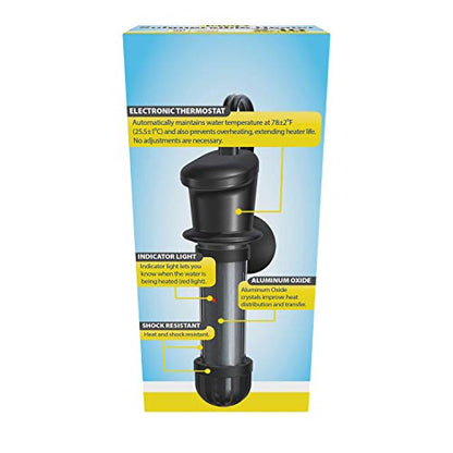 Tetra HT Submersible Aquarium Heater With Electronic Thermostat, 50-Watt, 2-10 Gallon - size: 2-10 Gallon