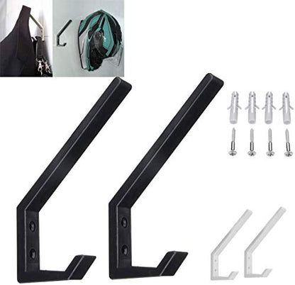 6PCS Helmet Holders Plastic Hanging Hooks Wall Mounted Hangers Hat Glove Bag Shoe Clothes Rack (Black-6PC) - color: Black-6PC
