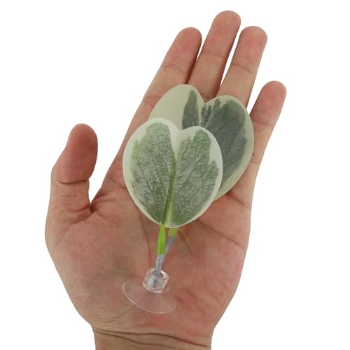 Betta Fish Bed, Betta Leaf Bed, Plastic Betta Hammock, Betta Hammock Pad W/Suction Cup, Betta Heart-Shaped Leaf Bed Aquarium Decor, Light Green 2Pcs