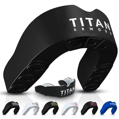 Mouth Guard Boxing, Dual-Layer Boil & Bite Mouthguard, Adult | Premium Dual-Layer | Case Included | Adult & Youth Custom-Fit Mouthpiece | Football, MMA, Hockey, Lacrosse, BJJ, Basketball - color: Black, size: Adult Age 11+