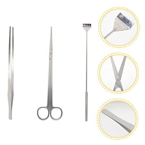 Abaodam Aquarium Plant Tools Kit Grass Edger Trimmer Hand Held Grass Trimmer for Aquarium Maintenance Metal Scissor for Glass Tanks