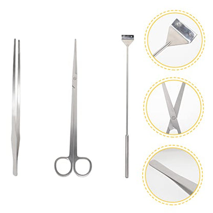 Abaodam Aquarium Plant Tools Kit Grass Edger Trimmer Hand Held Grass Trimmer for Aquarium Maintenance Metal Scissor for Glass Tanks