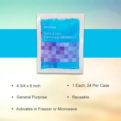 McKesson Cold and Hot Compress Reusable Gel Ice Hot Packs, 4.75 x 6 in - size: Small (4.75" x 6")