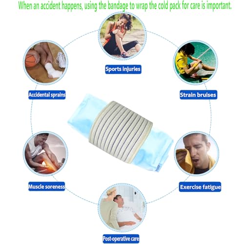 Cold Pack Strap, Elastic Belt to Wrap Cold Pack, Ice Pack Extender Strap, Add Length to Most Ice Pack, Multifunctional (Beige) - color: Beige