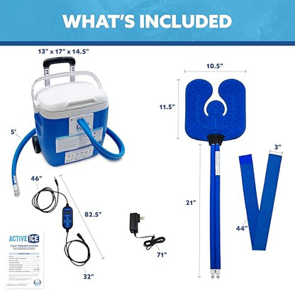 Polar Active Ice 3.0 Cold Therapy Ice Machine System with Programmable Timer, Universal Compression Pad, Lightweight 16 Quart Cooler, Quiet Pump, Strong Cyrotherapy Pain Relief Treatment - style: Universal Pad