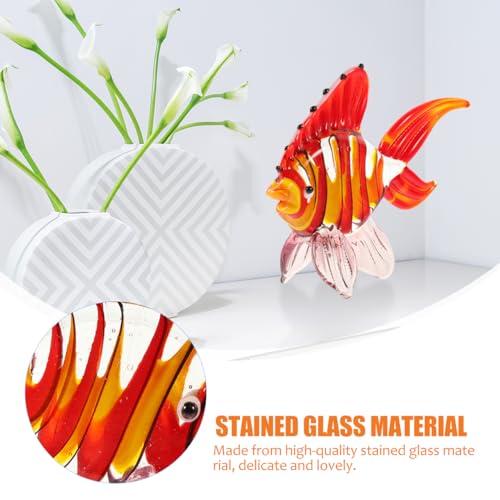 ARTIBETTER 1pc Glass Fish Ornament Flowers for Clear Animal Glass Sea Figure Jewelry Marine Vase for Flower Desktop Decoration