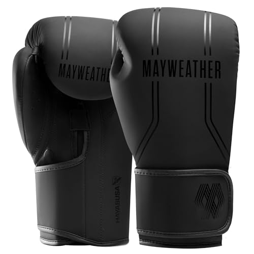 Hayabusa Mayweather Contender Boxing Gloves for Men and Women - color: Black, size: 14oz