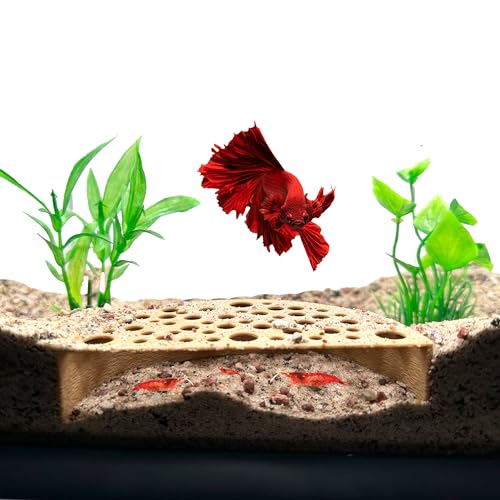 Shrimp Breeding Protector | Shrimp Breeding Cave Aquarium Tunnel (Light Brown) - color: Light Brown