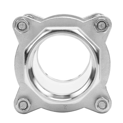 DERNORD in-Line Sight Glass with Female Thread,Flow Sanitary Straight Sight Glass SUS316 2" NPT Female