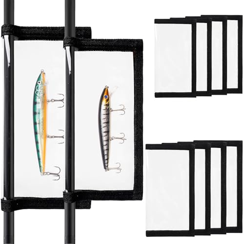 8 Pack Fishing Lure Wraps,Resistant Clear PVC Lure Covers Water-Resistant Tackle Storage for Rod Fabric Hook Protectors