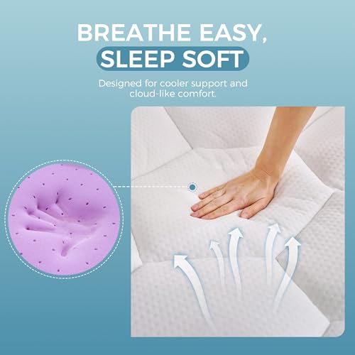 4 Inch Dual Layer Mattress Topper Full Size, 2 Inch Cooling Gel Memory Foam and 2 Inch Soft Pillow Top Pad Cover, Mattress Pad for Back Pain Relief