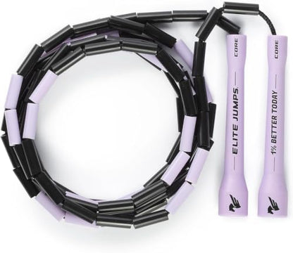 Elite Jumps 1-inch Beaded Jump Rope, Adjustable Shatterproof - color: Pastel Purple