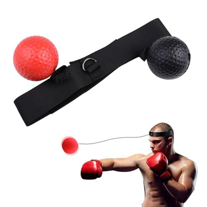 PU Boxing Reflex Ball Set, Portable Boxing Training Ball with Adjustable Headband for Home Workout Fitness Training Boxing Reflex Ball Headband Set for Adults Kids