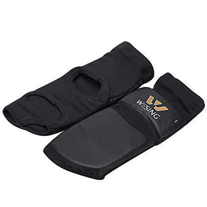 WESING Pro Instep Guard Foot Guard for Martial Arts Muay Thai MMA - color: Black, size: Small