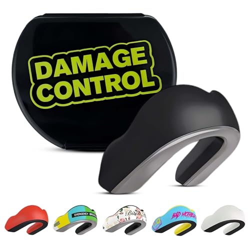DAMAGE CONTROL Extreme Impact Sports Mouth Guard w/Case – Black - color: Black, size: Adult