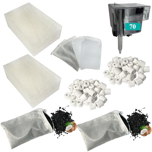 AquaClear 2 Set Three-Stage Filters Media Maintenance Kit Replacement for AquaClear 70 Power Filter, Fish Tank Filter for 40-to-70 Gallon Aquariums