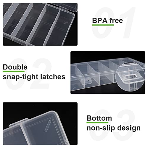 clear visible plastic storage box cosmetic tools storage box makeup tools fishing tackle accessory box organizer jewelry screws hardware accessories organizer box (2Pack)