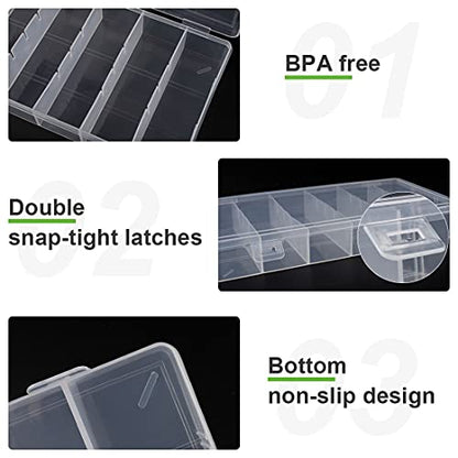 clear visible plastic storage box cosmetic tools storage box makeup tools fishing tackle accessory box organizer jewelry screws hardware accessories organizer box (2Pack)