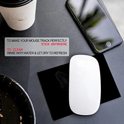 Mouse Pad Adhesive Bottom - Sticks to Any Surface - Portable - Webcam Covers and Screen Cleaner Included (Dog Fog) - color: DOG FOG