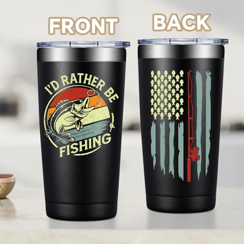 Fufandi Fishing Gifts For Men - Gifts for Fisherman - Fishing Christmas Gift, Birthday Fathers Day Gift for Dad, Men, Husband, Him - Tumbler Cup 20oz
