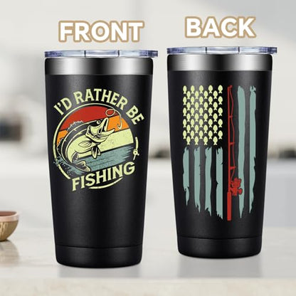Fufandi Fishing Gifts For Men - Gifts for Fisherman - Fishing Christmas Gift, Birthday Fathers Day Gift for Dad, Men, Husband, Him - Tumbler Cup 20oz
