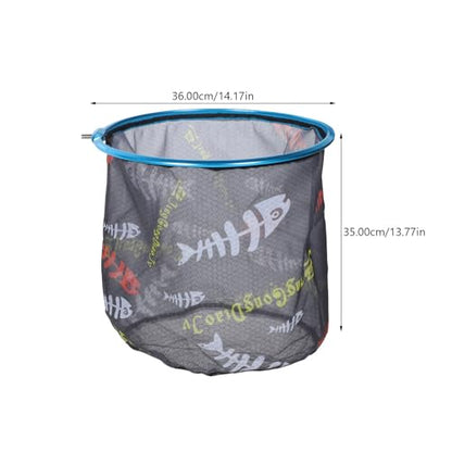 FOMIYES Replacement Fishing Net Head 35cm Diameter Deep 35cm Foldable Fish Net Replacement for Freshwater Fishing Catching Tool Accessories Random Color