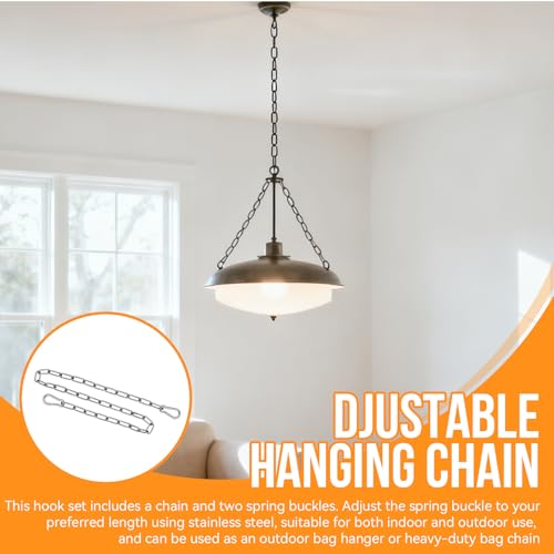 Heavy Duty Stainless Steel Chain, 20 Inch Stainless Steel Swing Chain with 2 Carabiners, Security Chain Suitable for Boxing Punching Bag, Porch Swing Hammock Chair Hanging - color: 30 Inch 1 Pcs