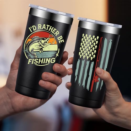 Fufandi Fishing Gifts For Men - Gifts for Fisherman - Fishing Christmas Gift, Birthday Fathers Day Gift for Dad, Men, Husband, Him - Tumbler Cup 20oz