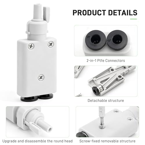 2-in-1 PTFE Adapter for Bambu Lab A1/A1 Mini, Dual Filament Tube Connector for External Spool & Dryer Box, Detachable Screw-Fixed Easy-Clean Filament Hub
