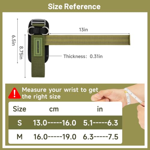 MANUEKLEAR 2 Size Gym Lifting Straps with D Rings for Cable Machine - color: Green