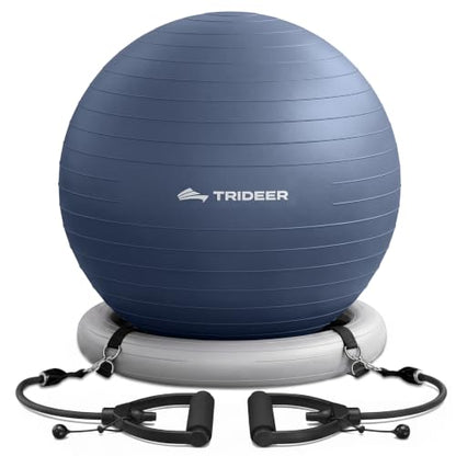 Trideer Exercise Ball Chair – Yoga Ball Chair for Office, Pregnancy & Home - color: Navy Blue, size: L(23-26inches/58-65cm)