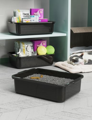 5-Pack 13 L Commercial Bus Tubs/Tote Box, Black Plastic Storage Wash Basin Tub - color: Black, size: 13 Liter-Black