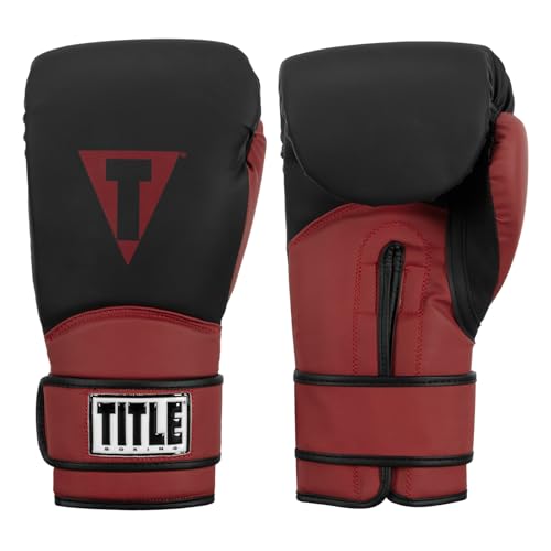 TITLE Boxing Conquest Training Boxing Gloves - color: Black/Red, size: 12 oz