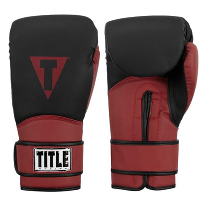 TITLE Boxing Conquest Training Boxing Gloves - color: Black/Red, size: 14 oz