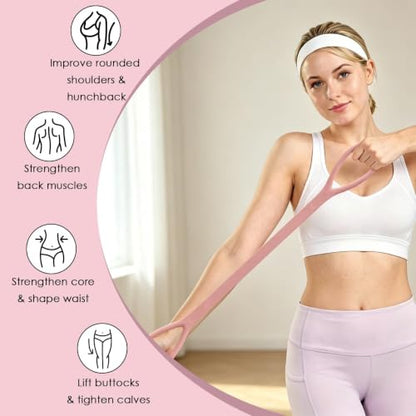 Figure 8 Resistance Bands with Handles,Silicone Exercise Band Set | Upgraded 8-Shaped Stretch Bands for Women Home Working Out Arms Back Legs Pilates Yoga Physical Therapy Multi Packs - color: Extended Version: 3Pcs 15Lb & 25Lb & 35Lb