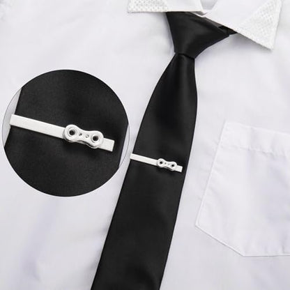 HAWSON 2/2.2 Inch Various Tie Clips for Men Unique, Personalized Novelty Tie Bars Pins Tacks, Funny Theme Wedding Holiday Gifts for Husband Groomsmens - style: Cycling Chain
