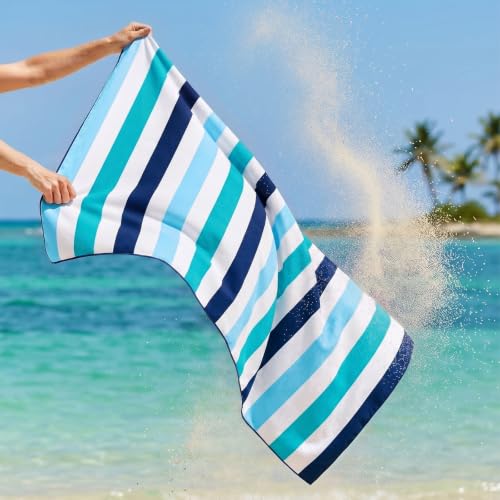 Exclusivo Mezcla 2 Pack Microfiber Quick Dry Large Beach Pool Towels - color: Mixed Color-purple/Green, size: 30" x 60"