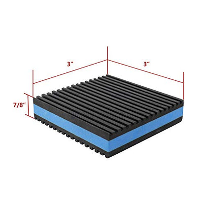Rubber Anti-Vibration Isolator Pads,Heavy Duty Blue EVA Pad for Air Conditioner,Compressors,HVAC,Treadmills etc (3'' X 3'' X 7/8'') - size: 3'' X 3''