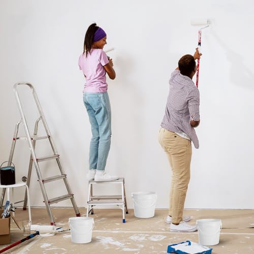 2 Pack Paint Bucket for Painting Plastic 2 Quart Paint Cans Touch Up Paint Containers with Lids & Handles 1/2 Gallon Paint Can Paint Storage Containers Empty Paint Cans Paint Pail for Leftover