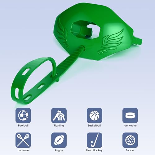 2Pcs Youth Football Mouthguard,Football Mouthpiece with Strap,No Boil. - color: Green
