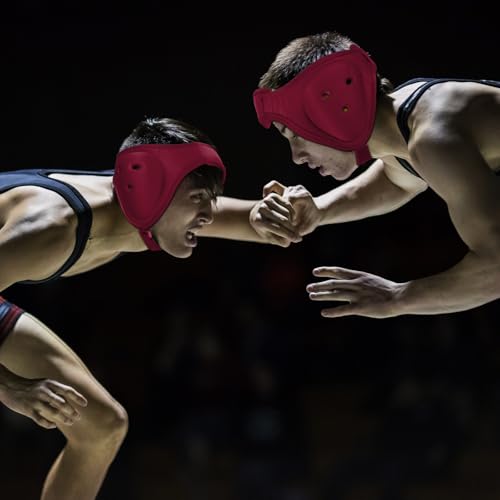 Tellegloww Wrestling Headgear for Kids, Youth - color: Dark Red, style: Classic Style