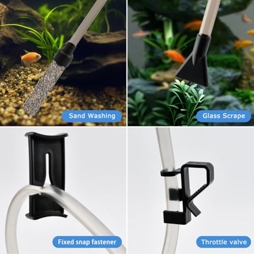 27 inch Fish Tank Cleaner Kit, Hose Silicone Airba g Fish Tank Water Changer Gravel Vacuum, Hand Pump Siphon, Fishes Tanks Glass Cleaner, Aquarium Cleaning Tools Water Changer